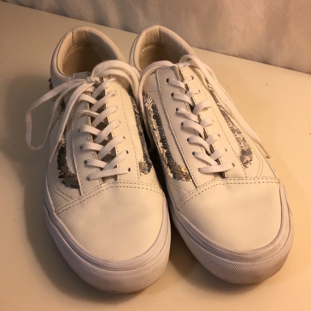 Like New Ivory Sequence Vans